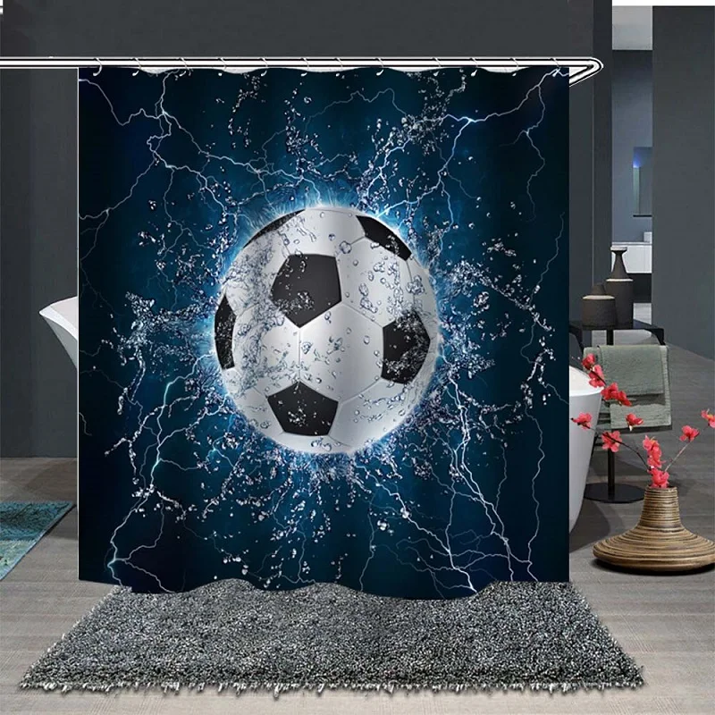 

Digital Printing Ball series Bath Curtain Polyester Waterproof Individuality Bathroom Partition Curtain Bathroom Shower Curtain