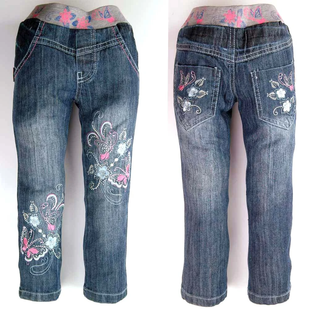 女の子のジーンズ子供花蝶刺繍デニムハイウエストティーンパンツラインストーンスリムlegency子供ズボンタイトmh2796 Girls Jeans Jeans Kidsgirls Jeans Kids Aliexpress