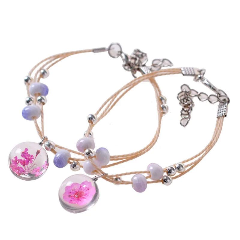 

2pcs Fashion Style Glass Ceramic Bracelets Handmade Lobster Porcelain Beads Bracelets For Women Girl's Gift