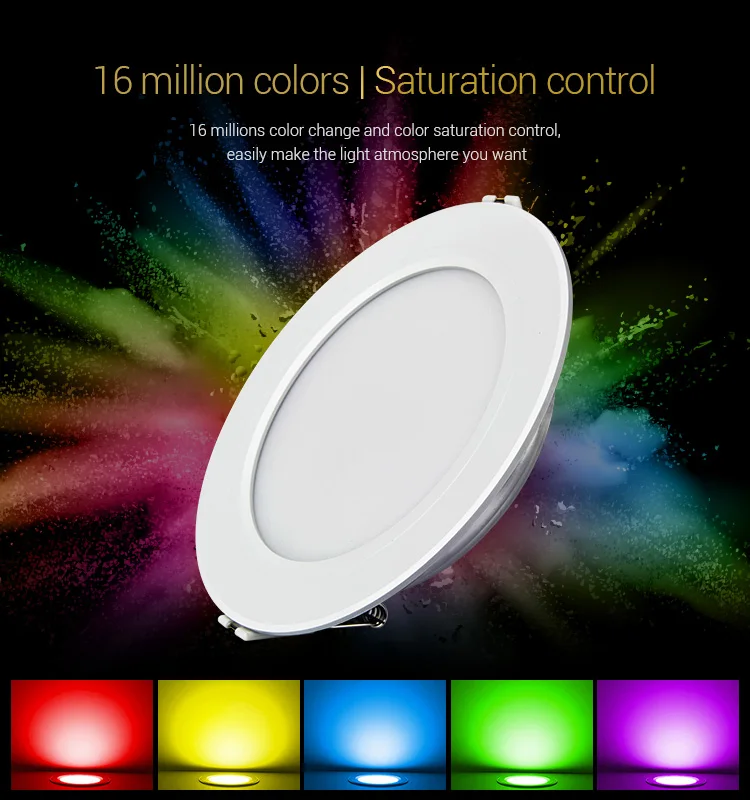 Controle de Voz Rgb plus Cct Nova Milight Fut061 Ac220v 9 w Downlight Levou Dimmable Recesso Downlight 2700 k ~ 6500 k Pode Remoto e telefone e amazon 8 Cheap Downlights