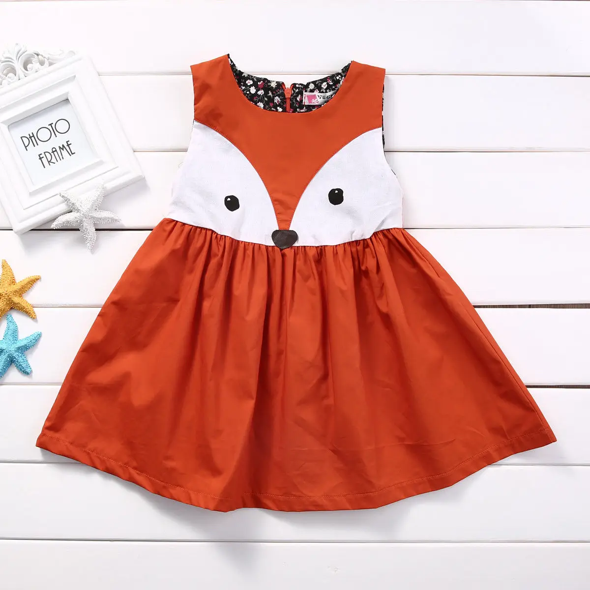 Повседневная одежда для маленьких девочек от 1 до 5 лет милое платье с лисой для малышей летнее праздничное платье без рукавов детская хлопковая одежда