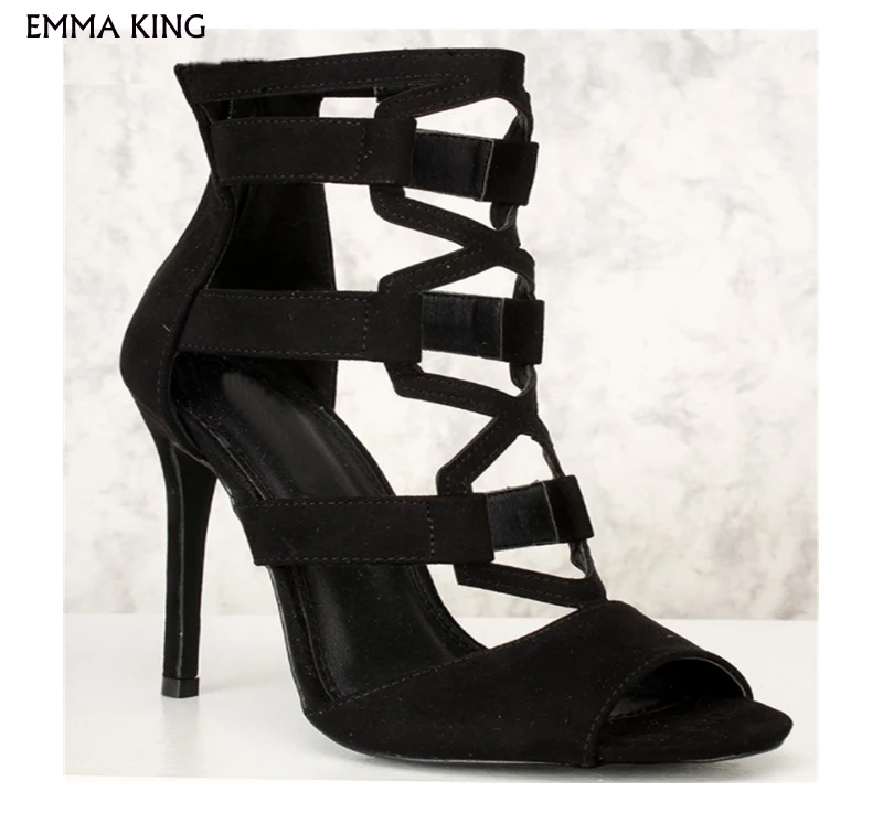 

NEW Summer Sandals Sexy Women Cross Straps Open Toe High Heel Party Shoes Woman Zip Back Stiletto Heels Sandalias Mujer 2019
