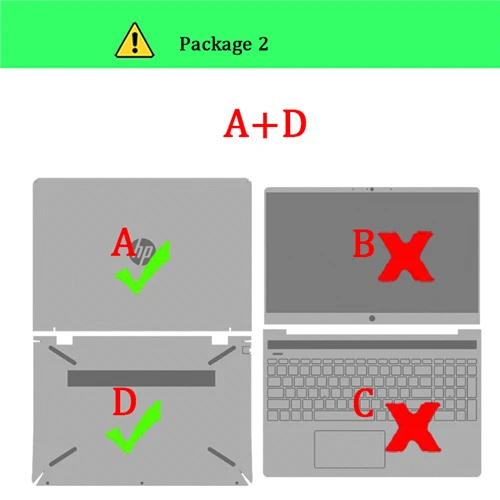 Ноутбука наклейки для hp павильон 15-AB010TX 15-AU157TX 15-AU158TX 15-BC015TX 15-CB074TX 15-CK026TX 15-CC725TX 15-CC707TX кожи - Цвет: Package-2    A D