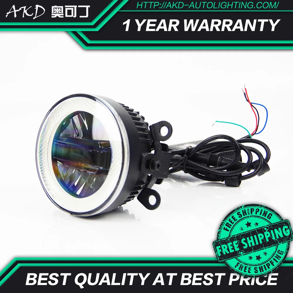 

AKD Car LED Fog Lamp for Ford Escape Kuga Angel eye aperture LED DRL light bar Energy saving Cob Low Beam high beam Daytime