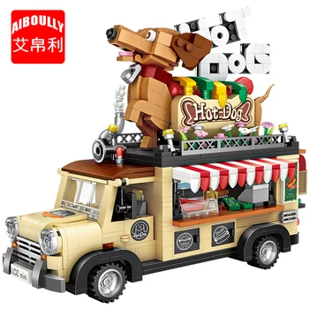 

LOZ 1116 Hot Dog Fast Food Car Vehicle Animal 3D Model DIY Mini Blocks Bricks Assembly Diamond Building Toys for Children
