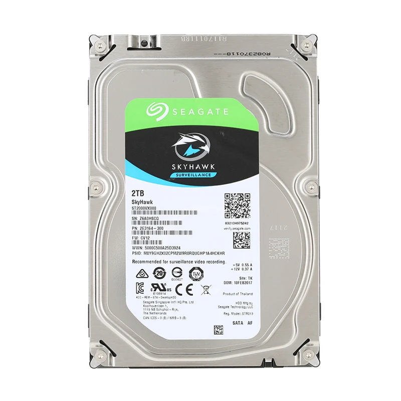 Seagate 2TB 3.5" Video Surveillance HDD Internal Hard Disk Drive 5900RPM SATAIII 6Gb/s 64MBCache HDD For Security ST2000VX008
Seagate 2TB 3.5" Video Surveillance HDD Internal Hard Disk Drive 5900RPM SATAIII 6Gb/s 64MBCache HDD For Security ST2000VX008