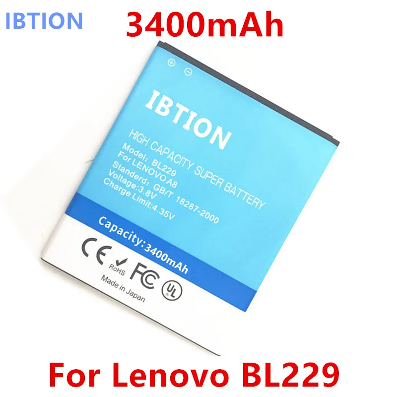 Ibtion 3400 мА/ч BL229 BL 229 Батарея для lenovo A8 A808T A806 | Мобильные телефоны и аксессуары