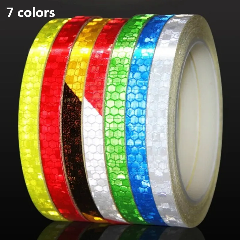 

800cm Colorful Bicycle reflective Stickers For MTB Motorcycle Safety Auto Car DIY Reflector Tape Waterproof Fluorescent Sticker