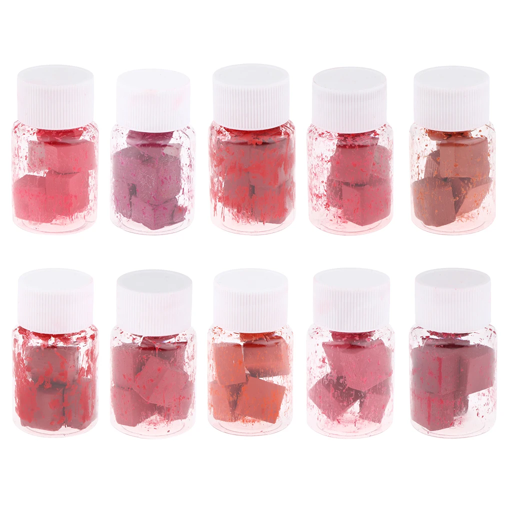 

10 Colors Handmade DIY Blush Lipstick Coloring Pigment Powder Block Cosmetic Tool Pigment Block for DIY Making Lipstick