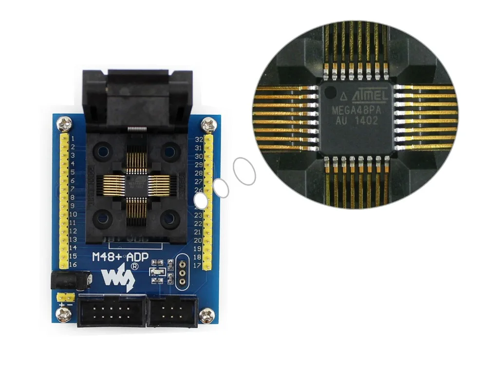 Адаптер программирования M48 + ADP # ATmega48 ATmega88 ATmega168 mega48 mega88 TQFP32 AVR тестовый разъем|socket