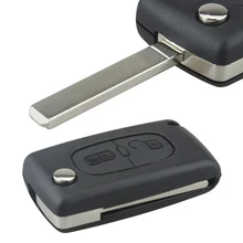 

2 Buttons Black Entry Replacement Key Remote Fob Shell Case with Uncut Car Flip Key Fit for Citrone C2 C3 Car Key Shell