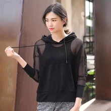 Женская Спортивная одежда для фитнеса быстросохнущая рубашка с длинными рукавами спортивный костюм Топ Футболка тренировочный спортивный костюм спортивная куртка с капюшоном C1591