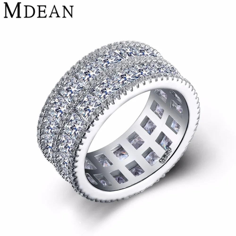 

MDEAN White Gold Color rings for women wedding and Engagement women fashion rings Bague AAA Zircon jewelry bijoux ring MSR376