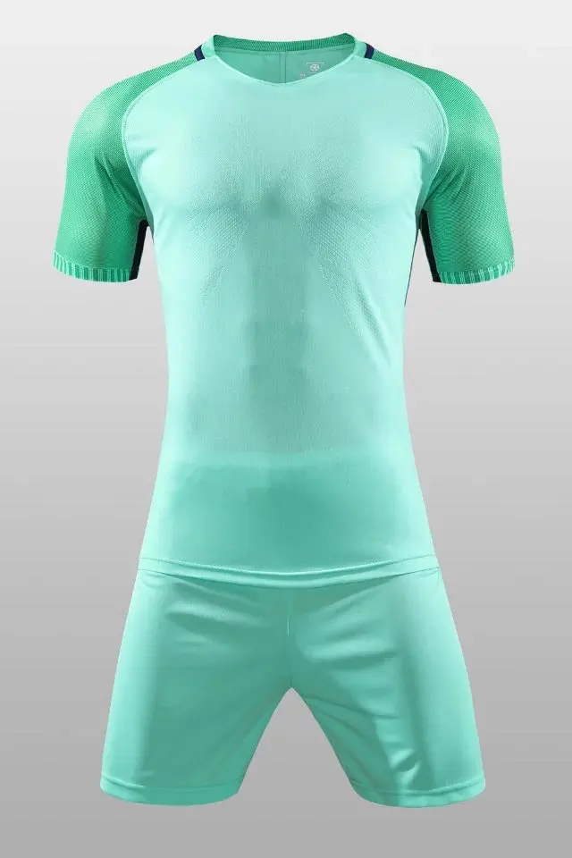 Men blank soccer sets men' plain football jerseys kits adult sports