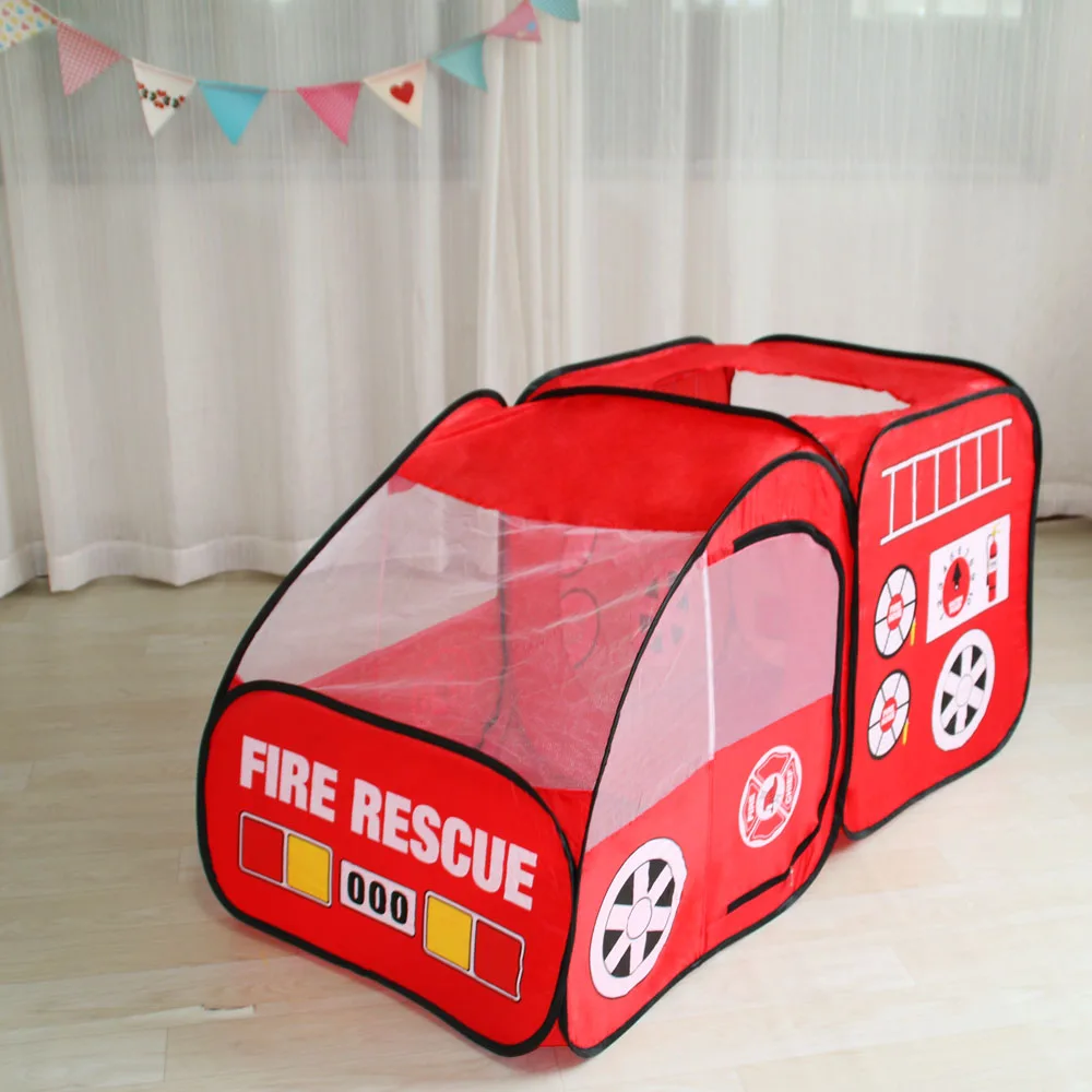 

Outdoor Indoor Playhouse car Folding Portable Playpen Tent Fire Engine Design Play Yard pit pool game toys for children