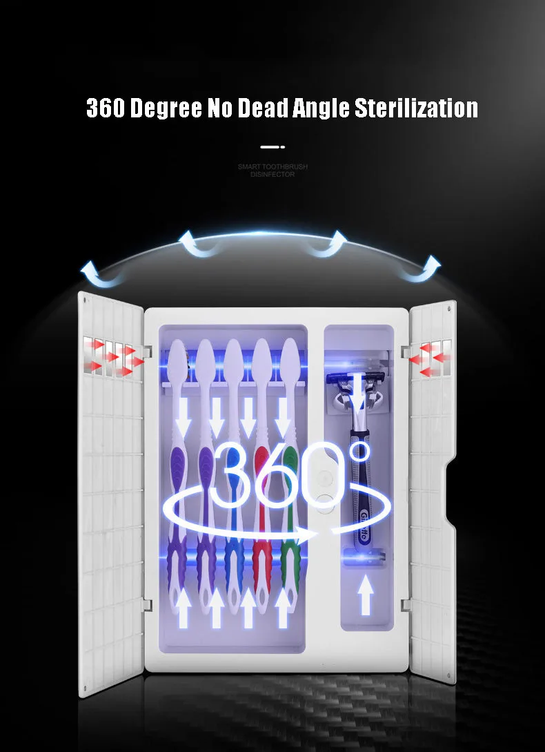 Интеллект дезинфектор зубной щетки ультрафиолетовые лучи Plug-free полностью автоматическая стерилизация Высококачественная зубная щетка для хранения