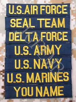 

Blue Custom Name tapes Chest Tapes Services Tapes morale tactical military Embroidery patch Badges