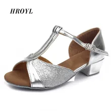 605 High quality hot sale wholesale Latin Dance Shoes Ballroom tango girls Children/child/kids low heel shoes 4 colors
