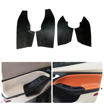 

2pcs Microfiber Leather Interior Car Door Handle Armrest Panel Covers Protective Trim For Ford Focus 2014 2015 2016 2017 2018