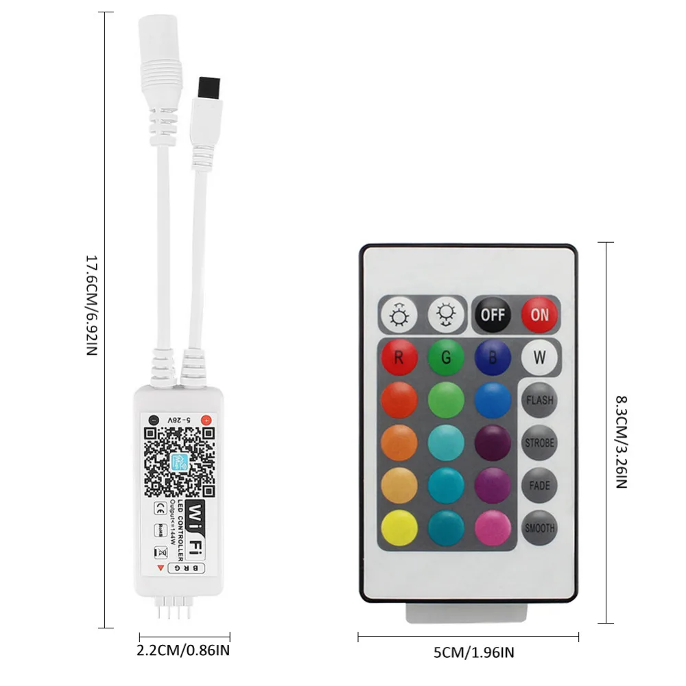 Светодиодные ленты светильник Wi-Fi Беспроводной контроллер с 24 клавишами умный контроллер с телефонным пультом управления голосовой контроль