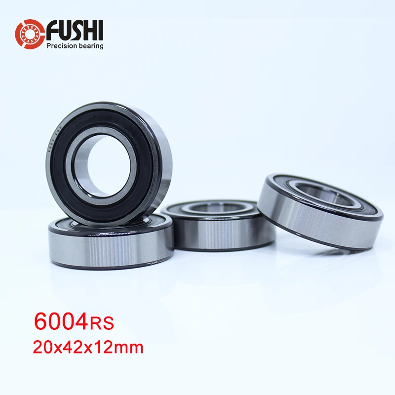 6004RS Bearing ABEC 3 (4 PCS) 20*42*12 mm Deep Groove 6004 2RS Ball