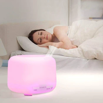 

500ML Aromatherapy Essential Oil Diffuser 7 LED Color Changing Lamps Ultrasonic Air Humidifier with 4 Timer Settings,10 Hours