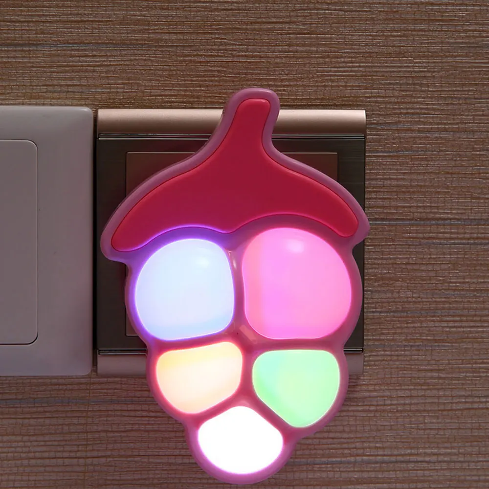 

Colorful Energy Saving Grape LED Night Light Home Wall Lamp Bedroom Decor GRY