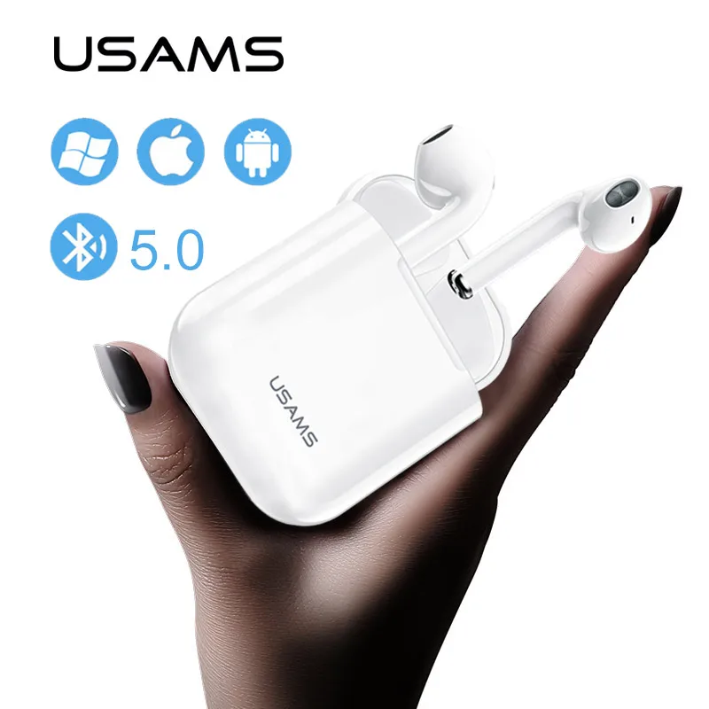 

USAMS Mini Wireless Bluetooth Earphone Stereo Earbud Bluetooth 5.0 Headset With airpod Mic For All Smart phone call Earphones