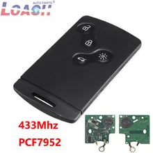 For Renault Megane Scenic Laguna Koleos Clio Car Key Card Fob 433MHZ PCF7952 Chip Remote Key Car Key For Renault Megane Scenic Laguna Koleos Clio Car Key Card Fob 433MHZ PCF7952 Chip Remote Key Car Key