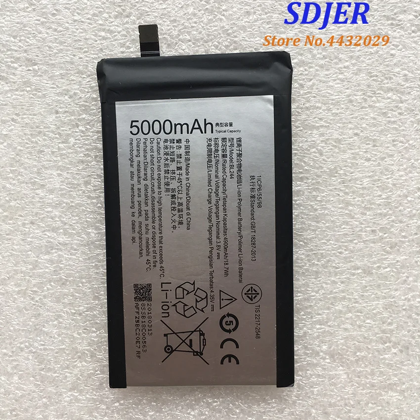 For Lenovo 5000Mah BL244 Original Li-ion Battery Replacement for Vibe P1 P1A42 P1C58 P1C72 Smart Mobile Phone | Мобильные телефоны