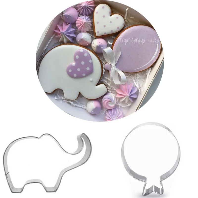 

1pcs patisserie reposteria Elephant Balloon Mold Metal Cookie Cutter Fondant Cake Decor Tools Cupcake Paste Biscuit Pastry Mould