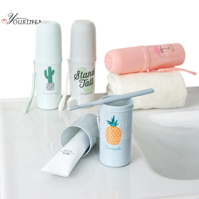 

OYOURLIFE Portable Cartoon Toothbrush Box Travel Toothbrush Organizer Dust-proof Tooth Brush Protect Case Bathroom Accessories