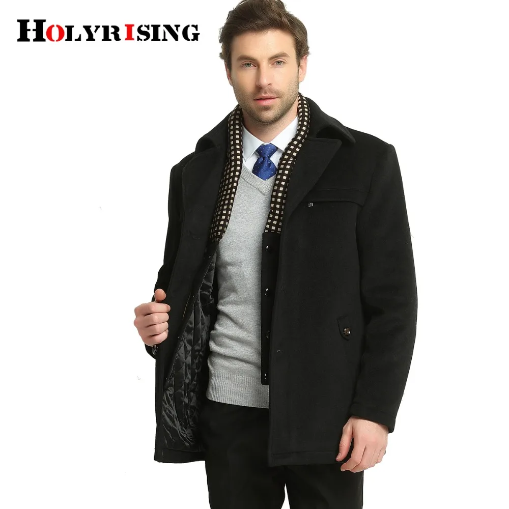 Winter Casual Woolen Jackets Classic Autumn Single Button Business Wool Coat Men Warm Outwear Khaki Black M-3XL Holyrising Winter Casual Woolen Jackets Classic Autumn Single Button Business Wool Coat Men Warm Outwear Khaki Black M-3XL Holyrising