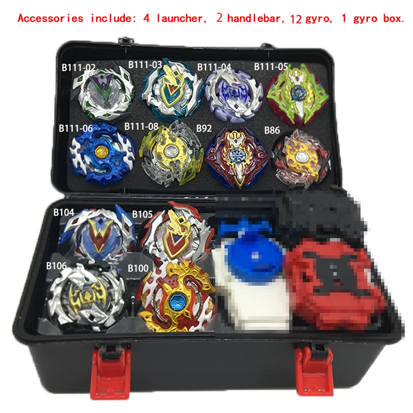 12PCS Toupie Beyblades Metal Fusion Beyblades Set Storage Box Top Beyblade burst bey blade Launcher Beyblade Toys For Children A