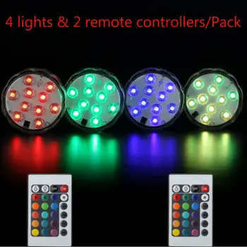 

12* Remote Submersible LED Light Extra-Waterproof RGB Multicolor Underwater Lights base for Christmas, Wedding party decoration