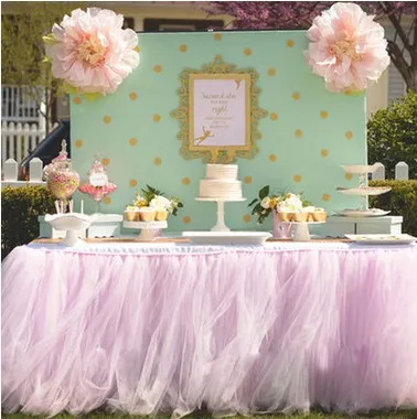 DIY скатерть пряжа Тюль стол юбка десерт на вечеринку, свадьбу обеденный Декор реквизит SPA31