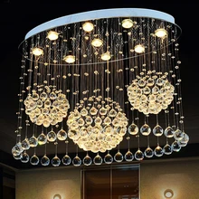 Современный минималистичный Овальный светильник для спальни гостиная Хрустальный потолочный светильник креативный обеденный светодиодный хрустальный висячие лампы освещение