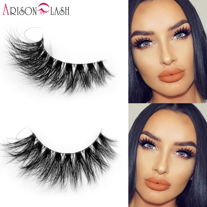 Arison 3D Полный Газа Lashes норки прозрачная полоса ресницы 100% настоящие сибирские норки Ленточные ресницы накладные ресницы Cathy 017