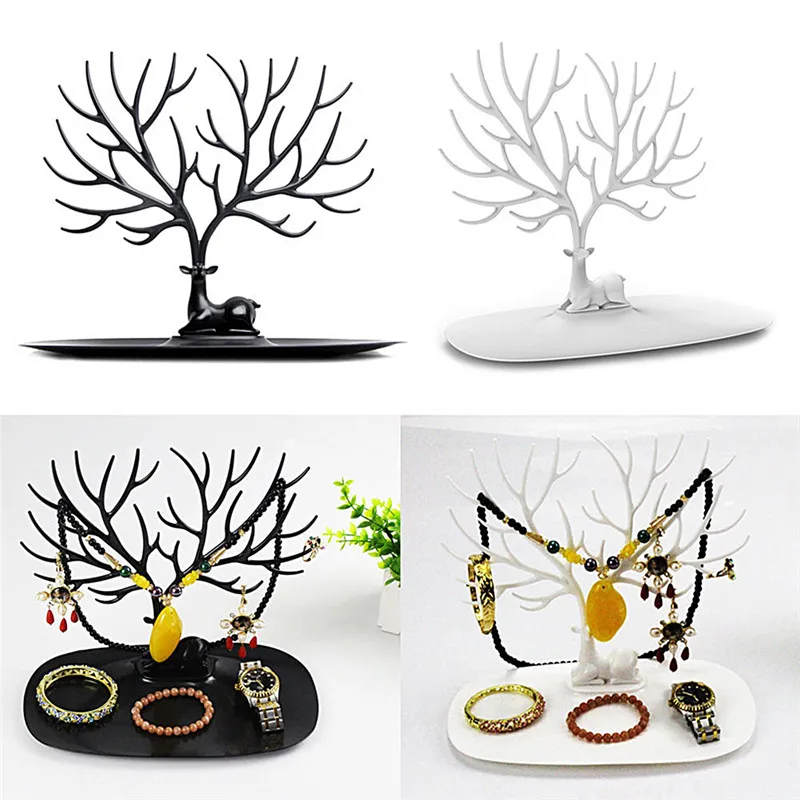 Deer Tray Display Stand ABS Plastic Jewelry Holder Bracelet Ring Necklace Earring Showing Display Shelves Jewelry Organizer