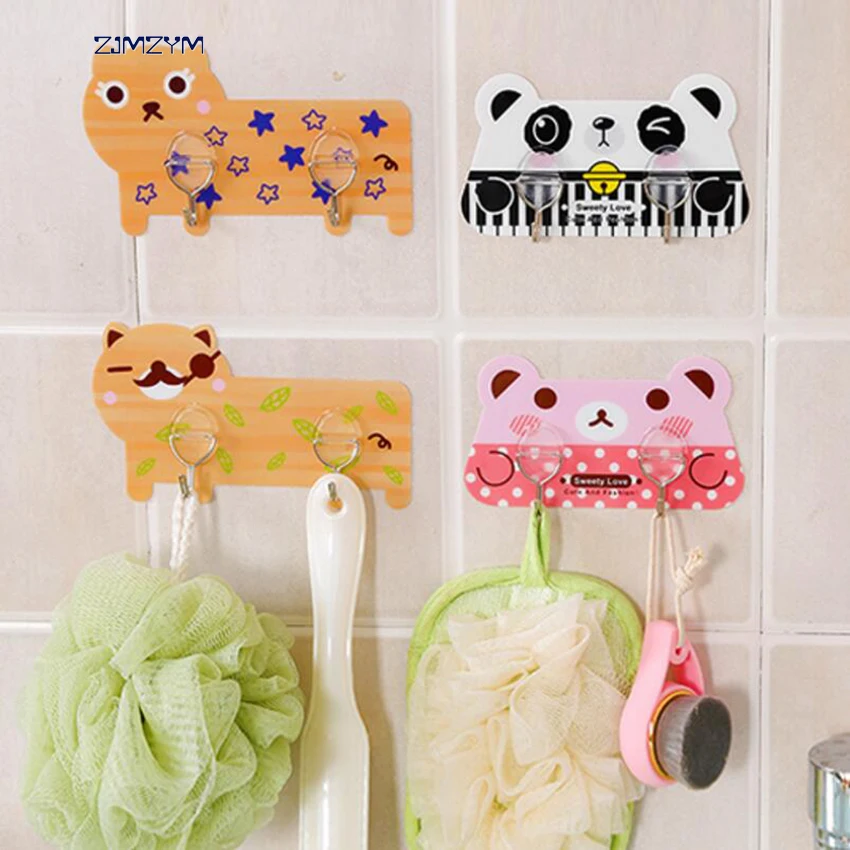 

creative Cartoon Waterproof adhesive hooks for walls Seamless strong adhesive hooks Strong Wall Hook Hanger Kitchen Bathroom