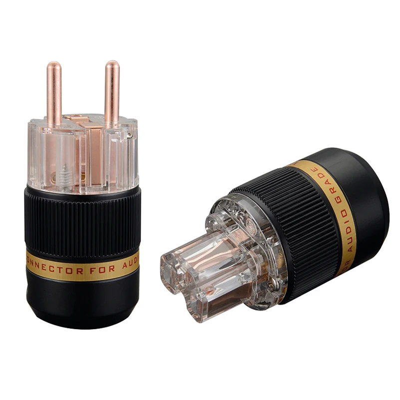 

ViborgVE511+VF511 No plated AC power plug with IEC plug 99.998% copper EU power plug