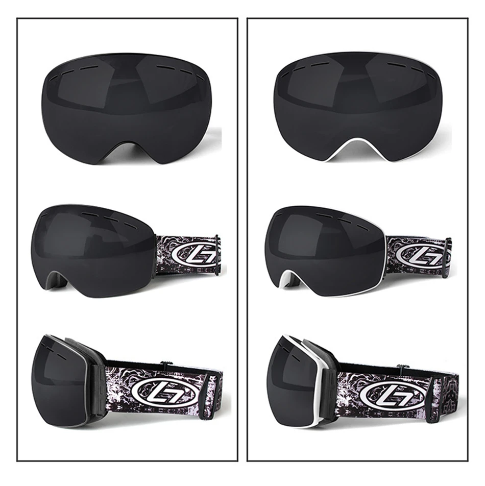 Противотуманные лыжные очки для Myope анти-снег двойной REVO покрытием линзы протектор УФ ветрозащитные лыжные очки с регулируемой лентой