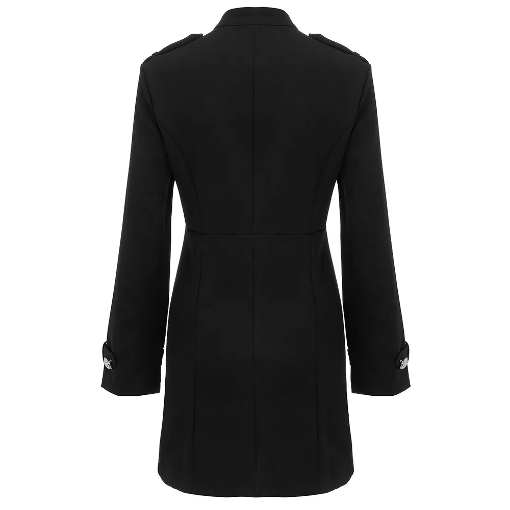 Пальто для женщин, плюс размер, винтажное Удлиненное пальто, двубортное, расклешенное, ветровка, однотонный Повседневный Тренч, Harajuku, длинное пальто
