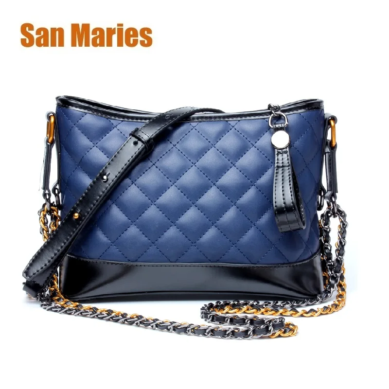 

San Maries High Grade Women's Genuine Leather Chains Bag Ladies Shoulder Bags Woman New Messenger Bag Female Flap Bolsa Feminina