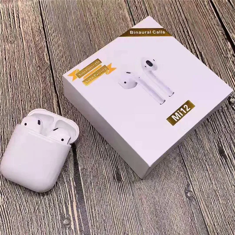 

New i12 tws Mi12 Bluetooth 5.0 Wireless Headphones sport Earphone Headset for iphone X XS samsung xiaomi phone VS i7s I10 i9s