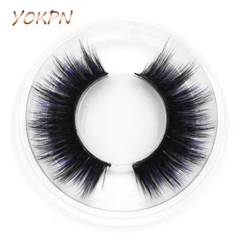 

YOKPN Purple Black Cross False Eyelashes Exaggerated Thick Mink Fake Eyelashes Stage Performance Makeup Mink Eye Lashes T-168