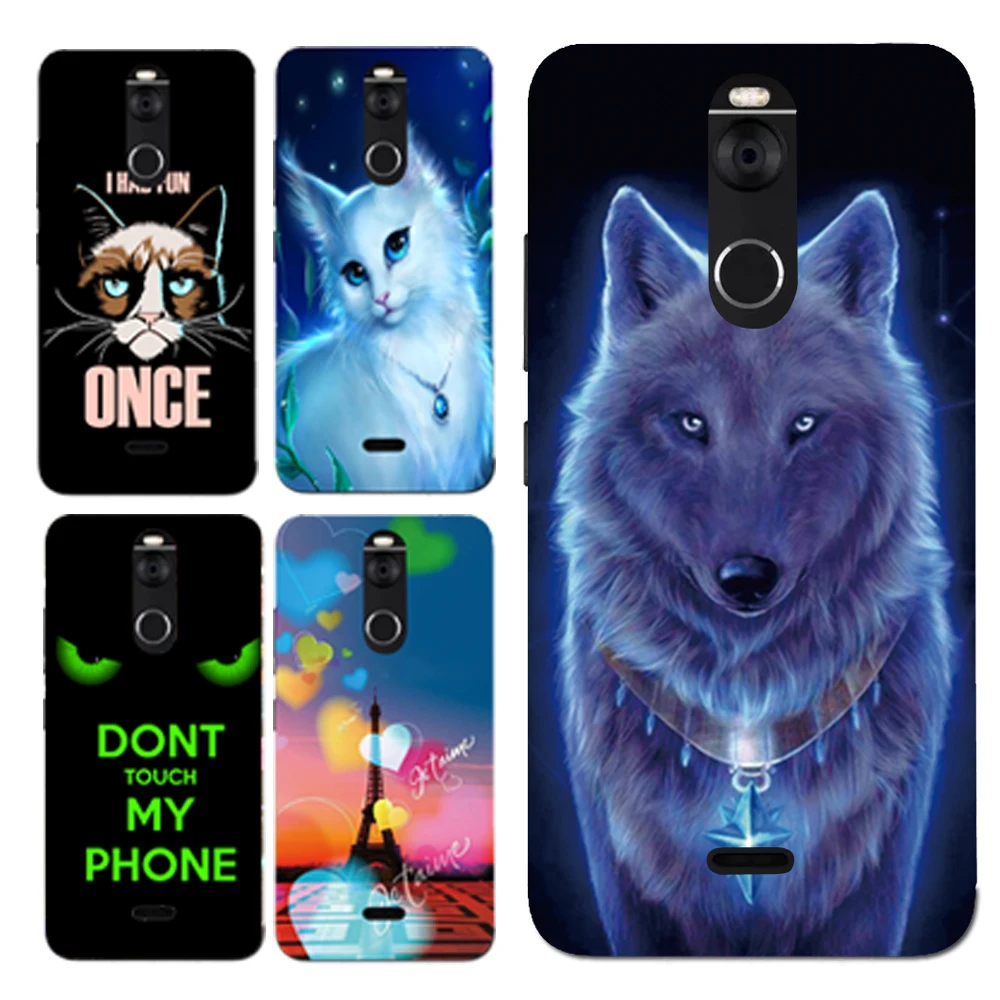 

New Shell Carton Wolf King Animal Pattern Case For Fly FS520 Selfie 1 Back Cover Housing Bag Phone Cases