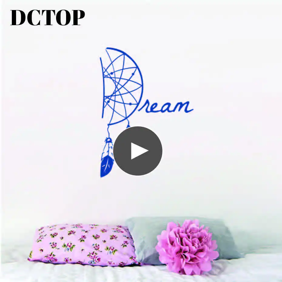 

Art Dream Catcher Wall Sticker Tribal Ethnic Feathers Amulet India Vinyl Decals Living Bedroom Home Decorative Mural Wallpaper
