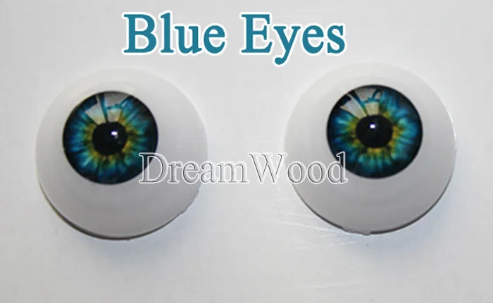Reborn Doll Eyes одна пара 22 мм костюм для 2" 22" reborn babies кукла аксессуары синий цвет глаза для игрушек - Цвет: Blue Eyes