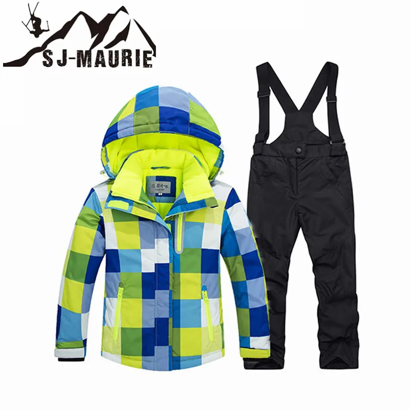 Зимние лыжные костюмы для мальчиков и девочек, водонепроницаемые лыжные костюмы для катания на лыжах и сноуборде, походные детские лыжные куртки+ штаны